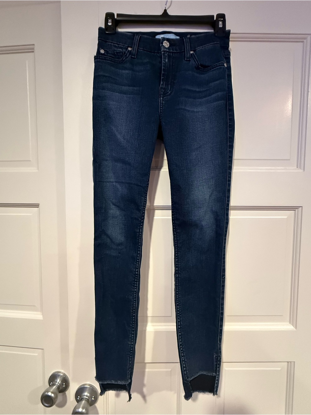 7 For All Mankind The Ankle Skinny Dark Blue Jeans